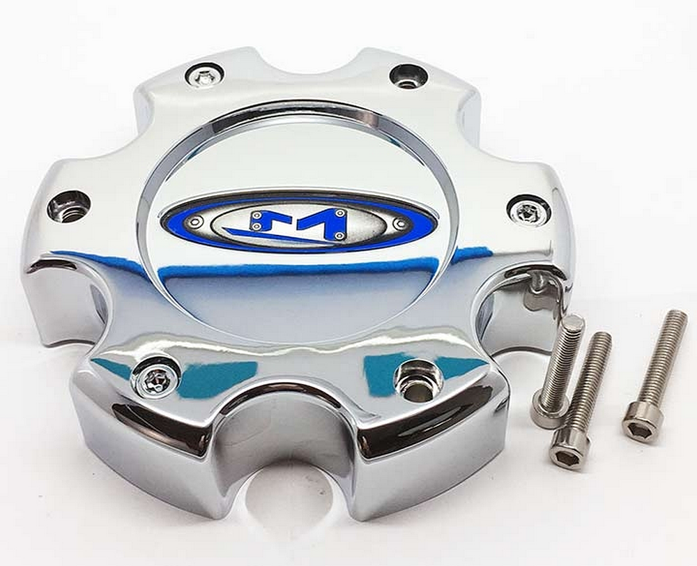 Moto Metal MO951 CAP CHR 6X5.5 +18 - BLUE OVAL LOGO