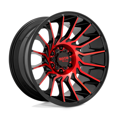 MO807 - GLOSS BLACK MACHINED W/ RED TINT