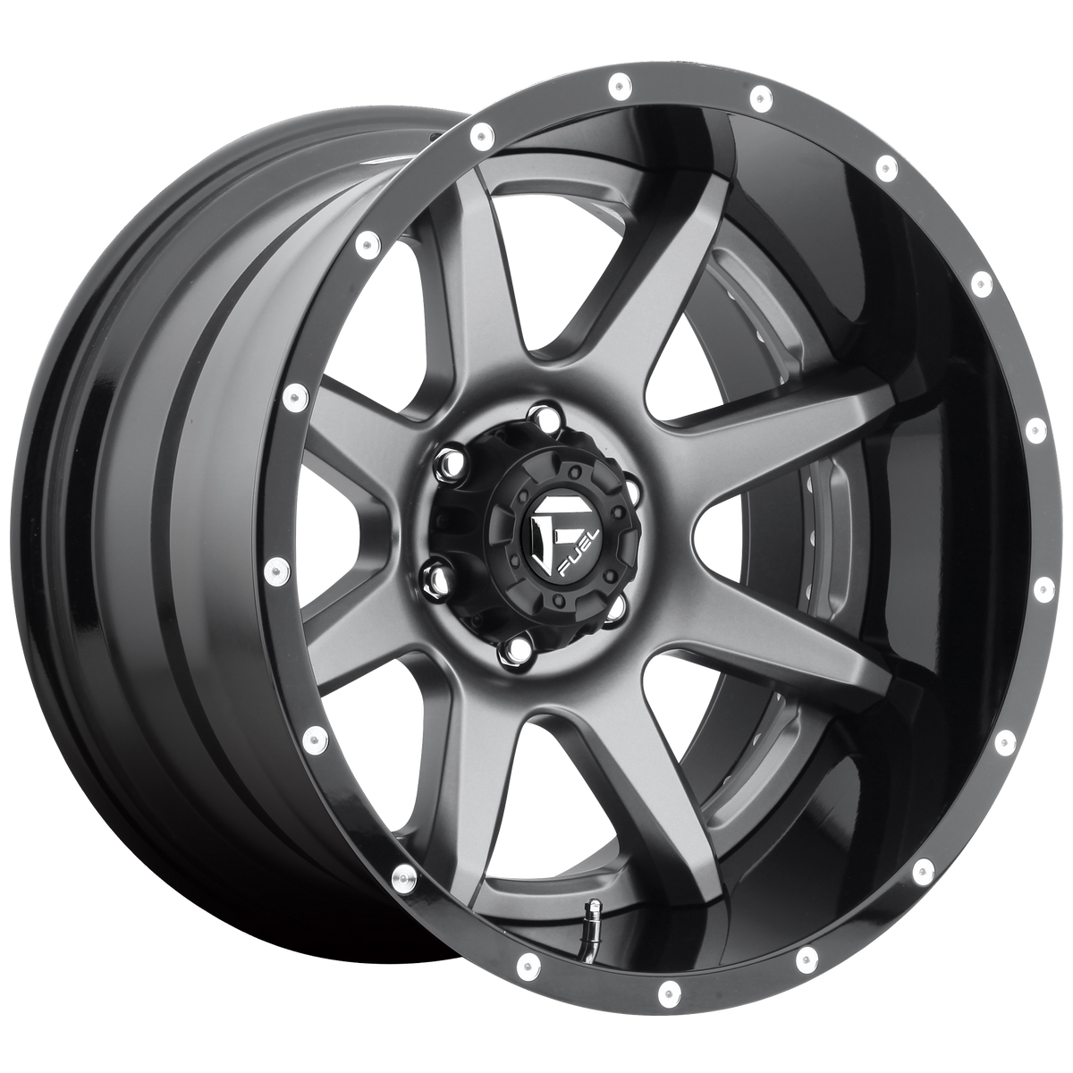 Fuel 2PC D238 RAMPAGE MATTE GUNMETAL BLACK LIP