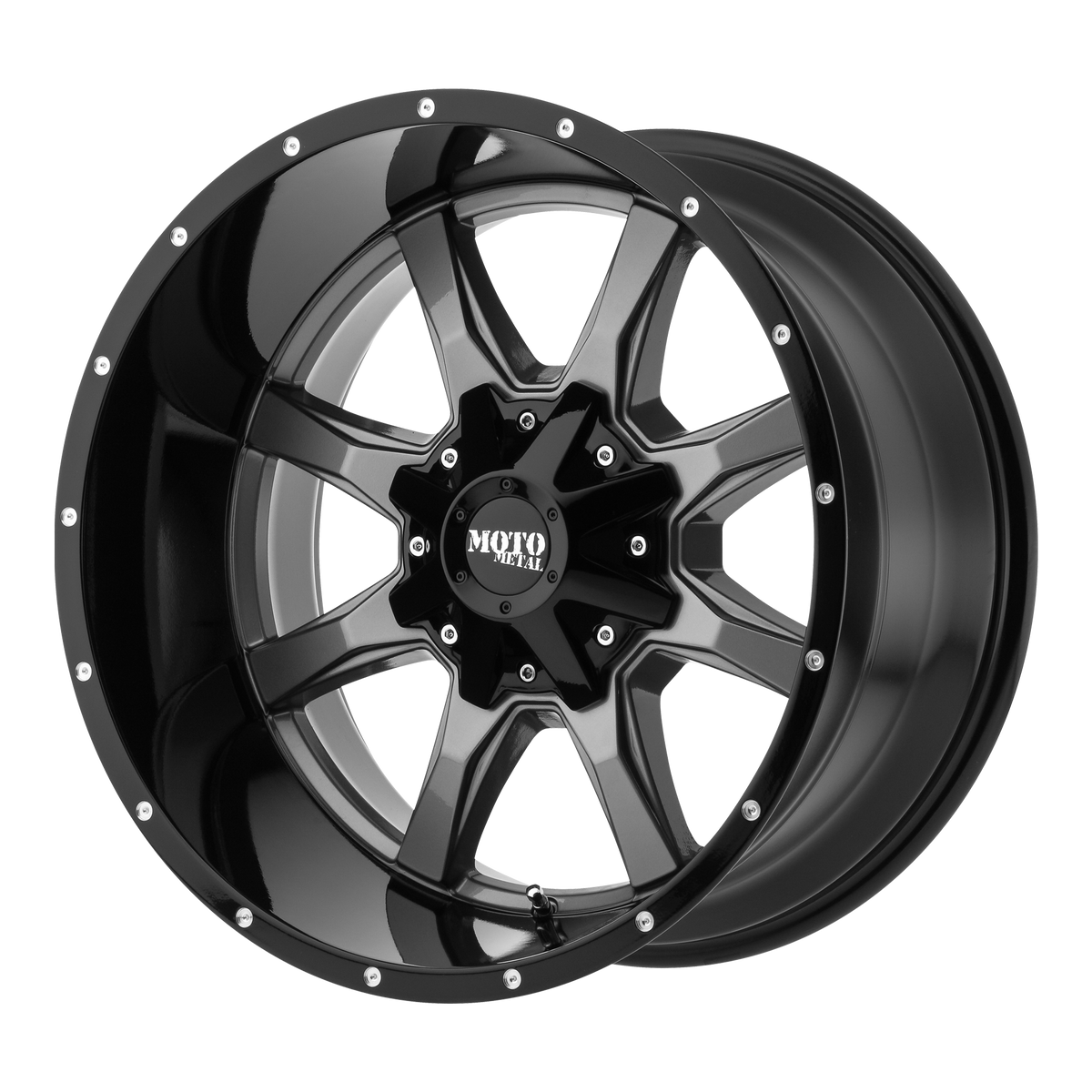 Moto Metal MO970 GLOSS GRAY W/ GLOSS BLACK LIP