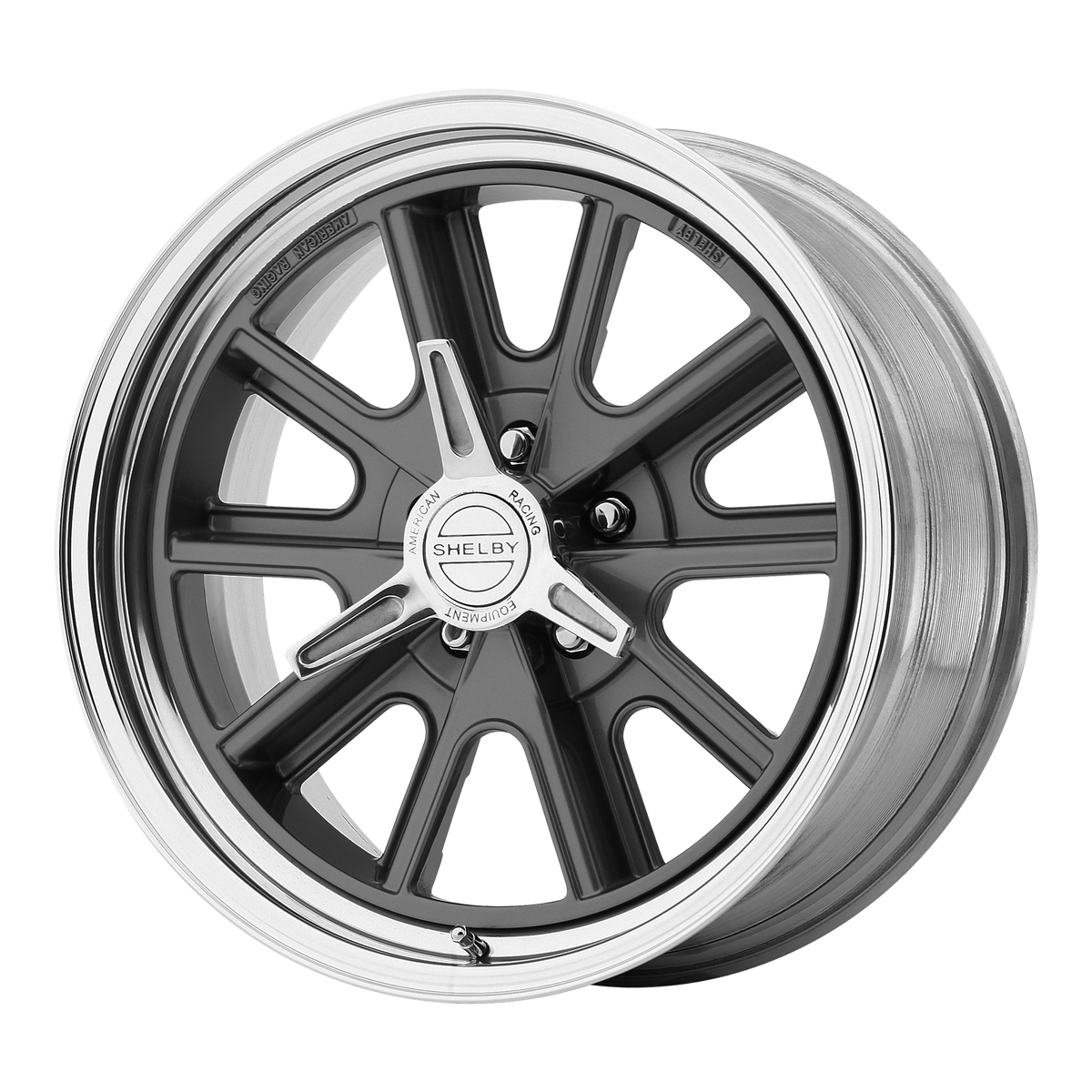 American Racing Vintage VN407 COBRA TWO-PIECE MAG GRAY CENTER POLISHED BARREL