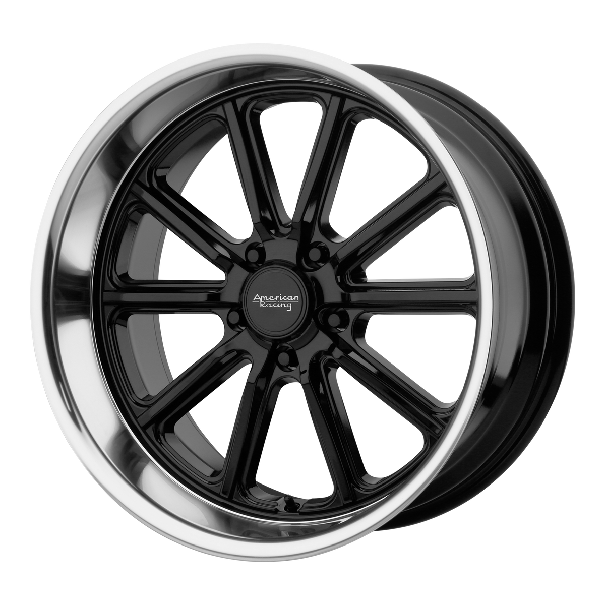 American Racing Vintage VN507 RODDER GLOSS BLACK W/ DIAMOND CUT LIP