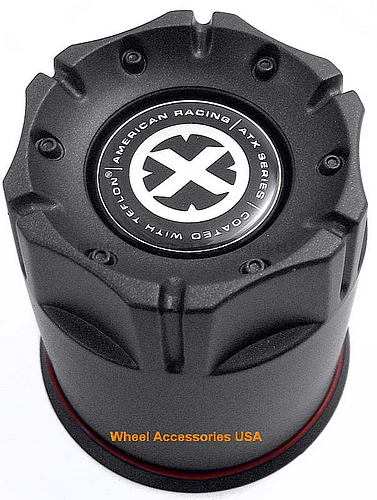American Racing AR CAP 3.27'' T-BLK PUSH THRU PLASTIC