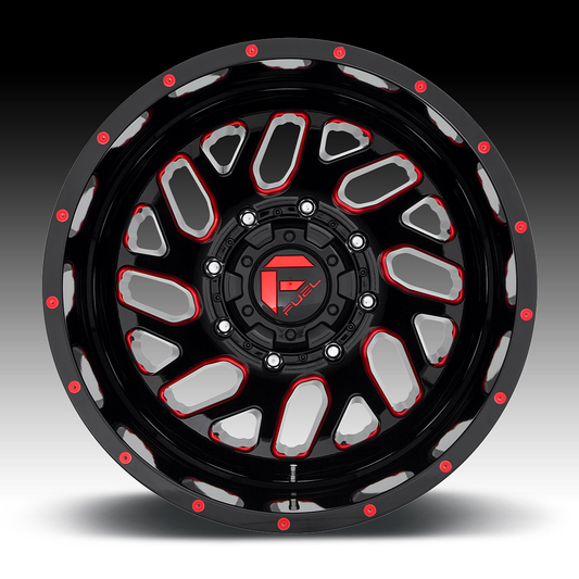 Fuel 1PC FUEL DUALLY CAP REAR G-BLK RD LOGO 17/82