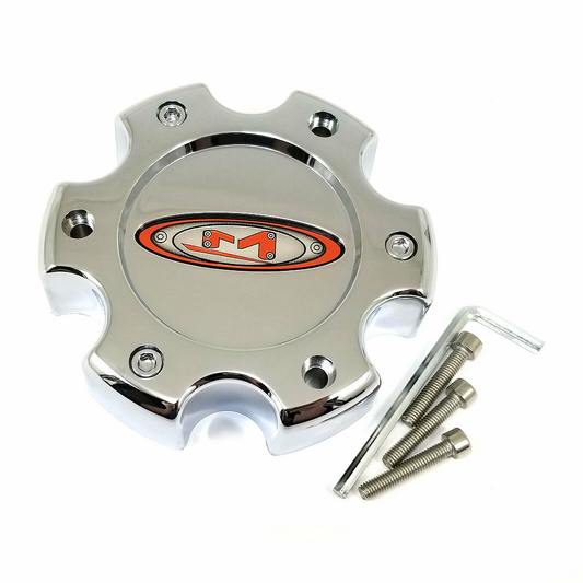 Moto Metal MOTO CAP CHROME 6X135 - RED OVAL LOGO