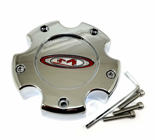Moto Metal MO955/956 CAP CHR 5X5.5 - RED OVAL LOGO