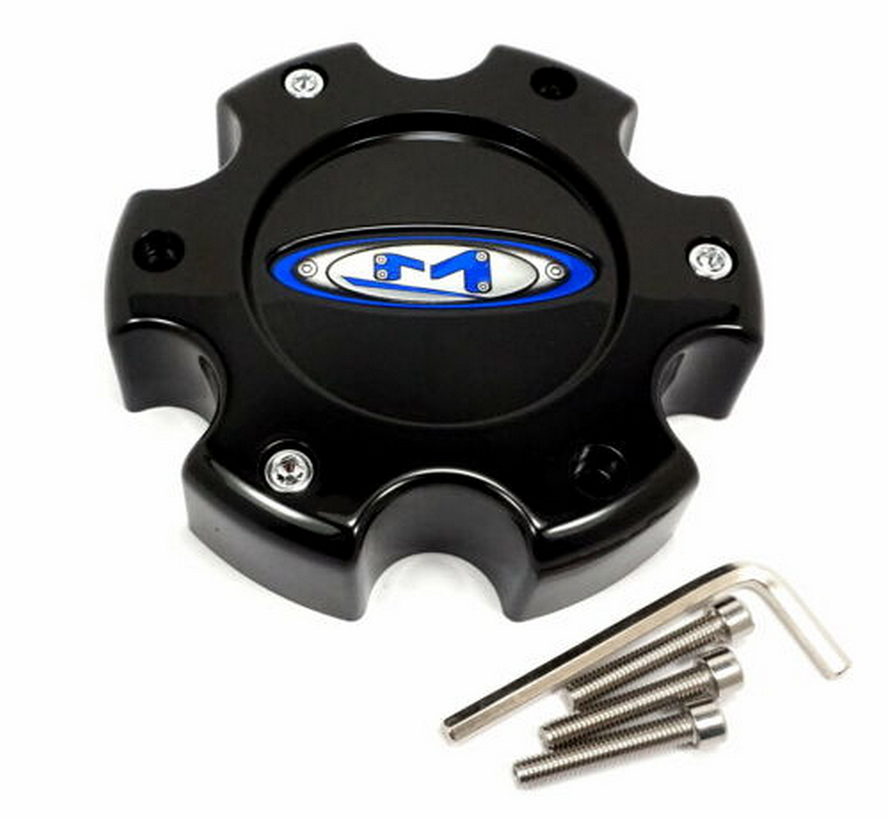 Moto Metal MO951 CAP BLK 6X5.5 +18 - BLUE OVAL LOGO