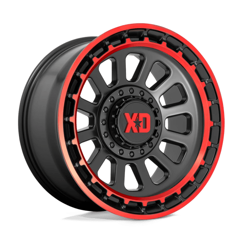 XD856 OMEGA - SATIN BLACK MACHINED LIP W/ RED TINT