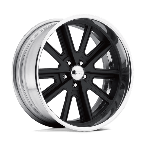 American Racing Vintage VN407 COBRA TWO-PIECE HOT ROD BLACK CENTER POLISHED BARREL
