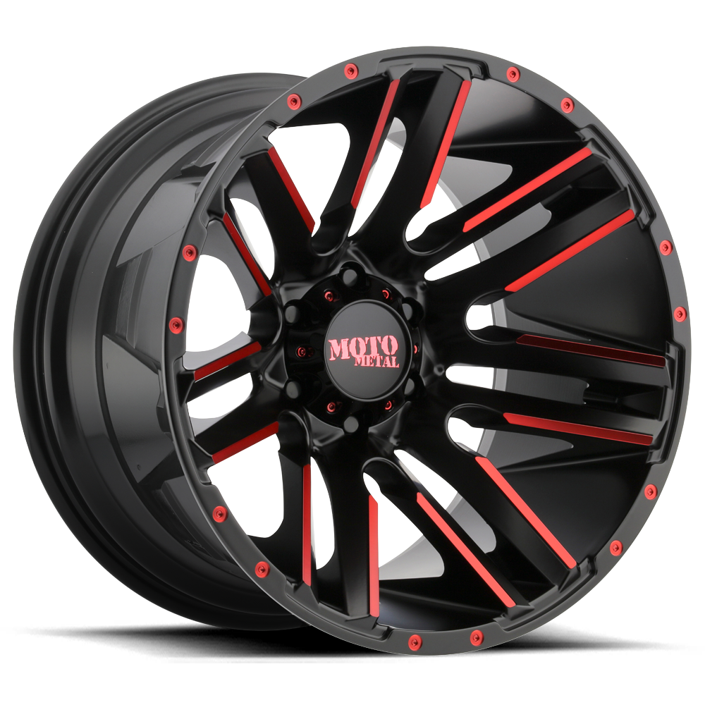 Moto Metal MO978 RAZOR — SATIN BLACK MACH W/ RED TINT