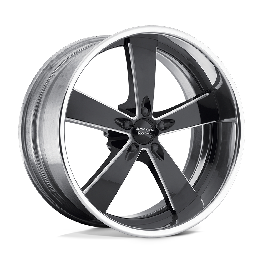 American Racing Vintage VN472 BURNOUT — Two-Piece Black Milled Center Polished Rim