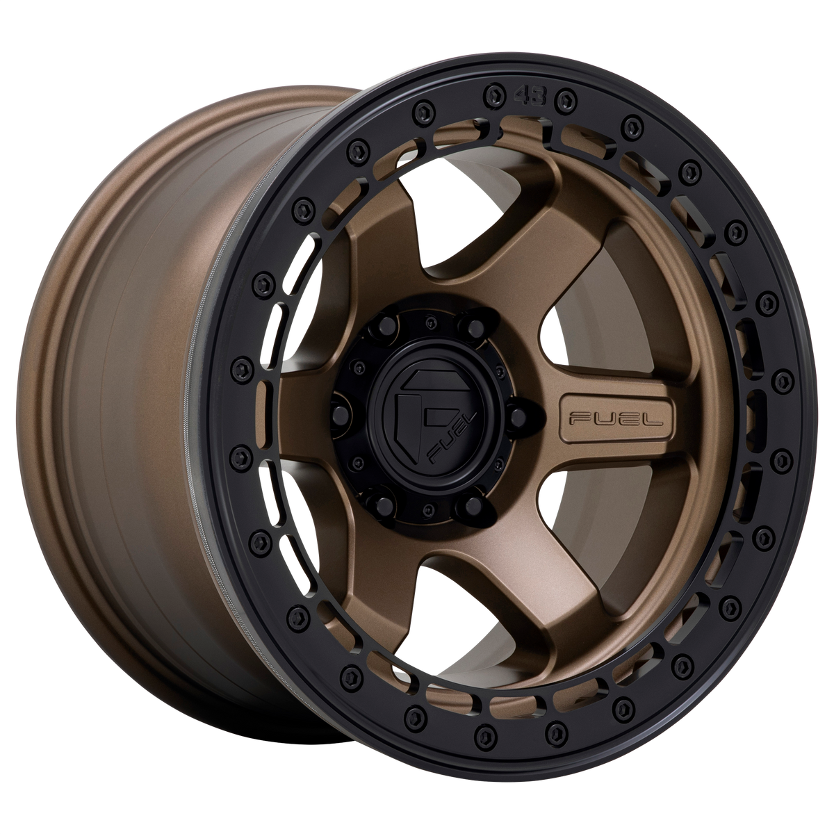 Fuel 1PC D124 BLOCK BEADLOCK MATTE BRONZE W/ MATTE BLACK RING