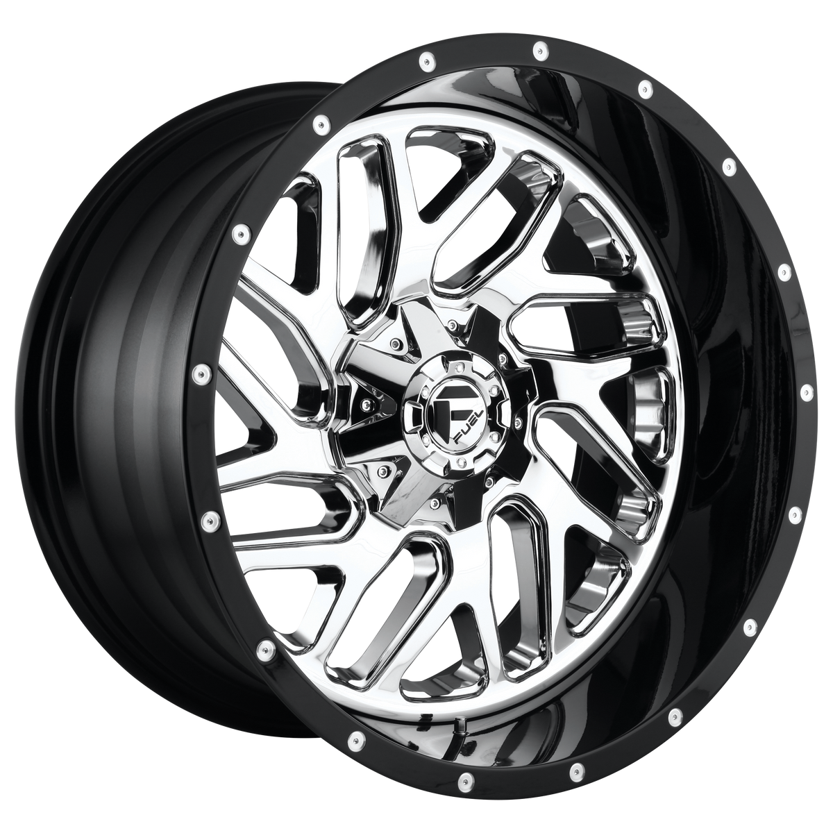 Fuel 1PC D211 TRITON CHROME W/ GLOSS BLACK LIP