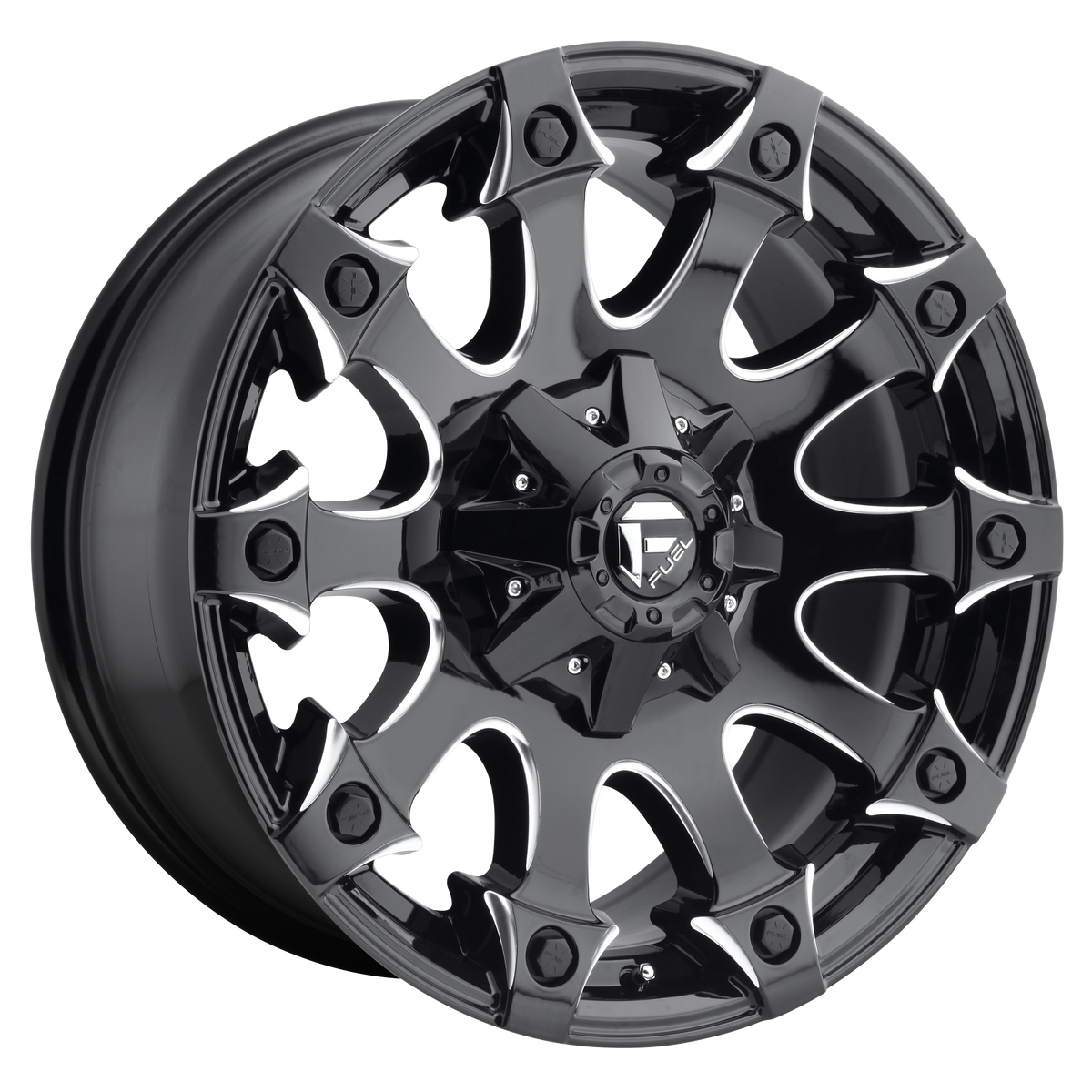 Fuel 1PC D578 BATTLE AXE GLOSS BLACK MILLED