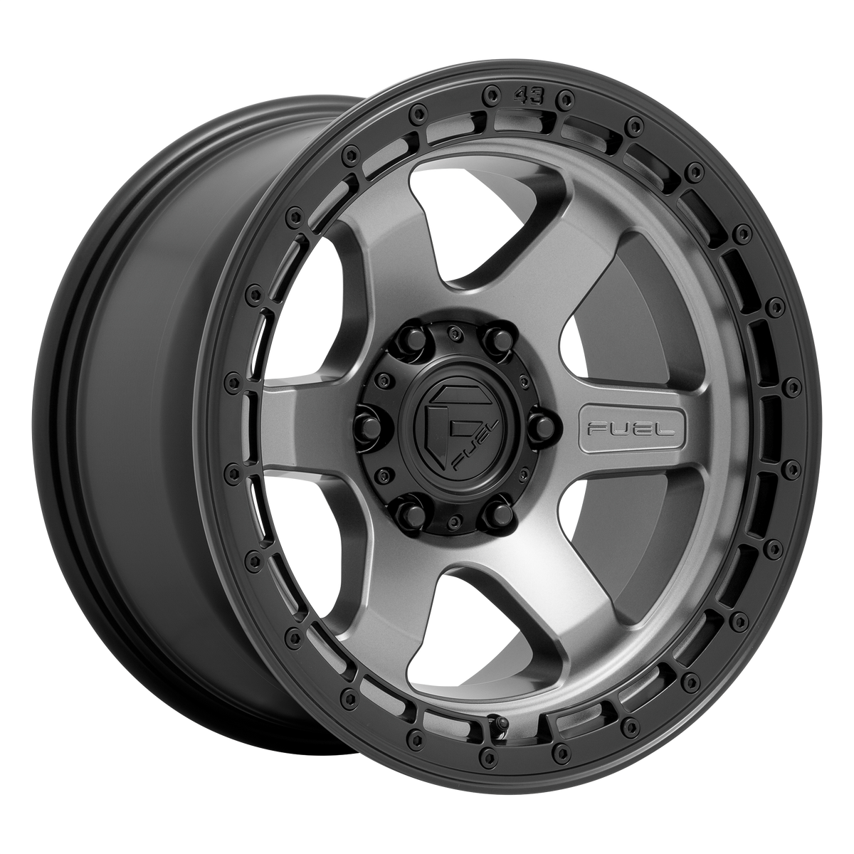 Fuel 1PC D752 BLOCK MATTE GUNMETAL W/ BLACK RING