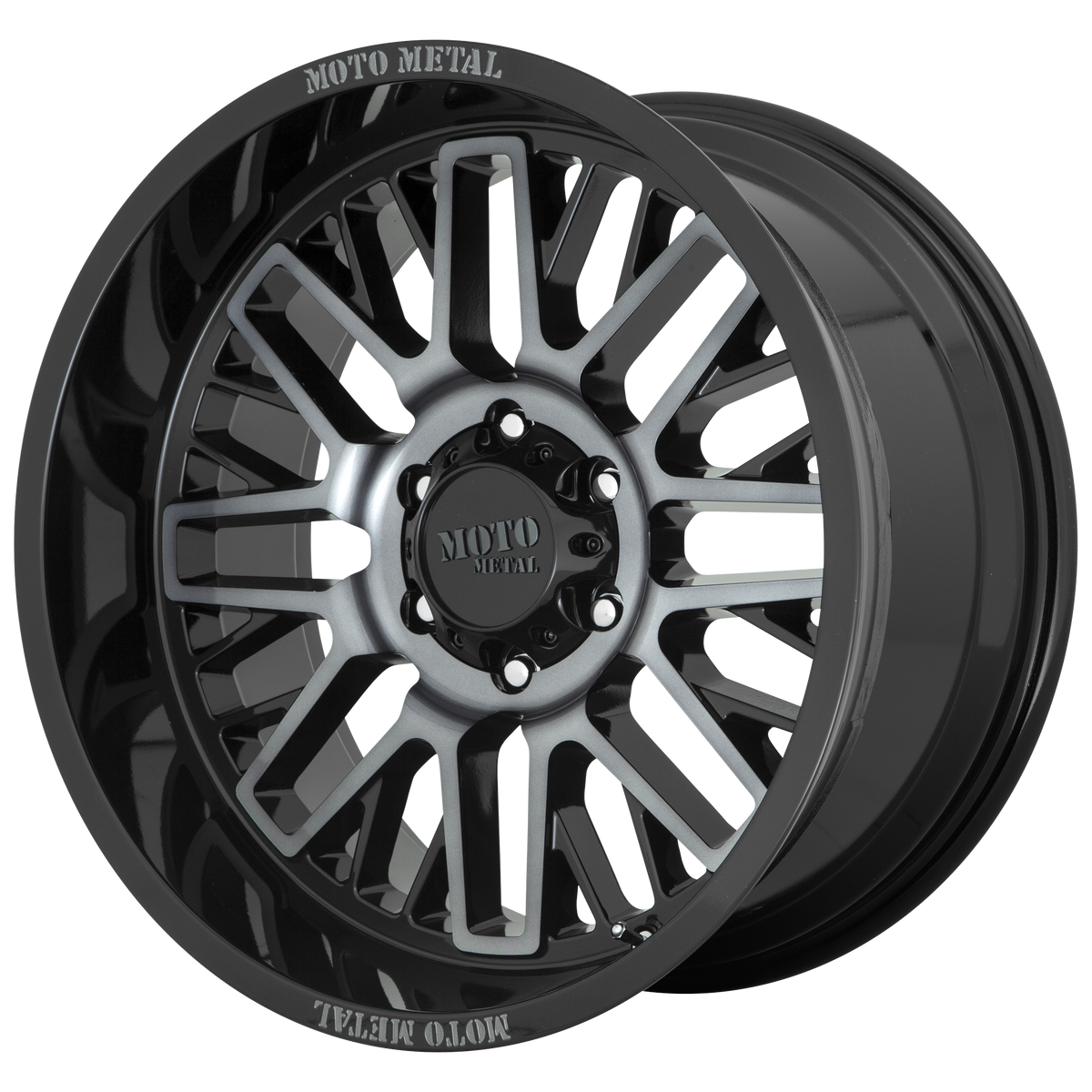 Moto Metal MO802 WARLOCK GLOSS BLACK MACHINED W/ GRAY TINT