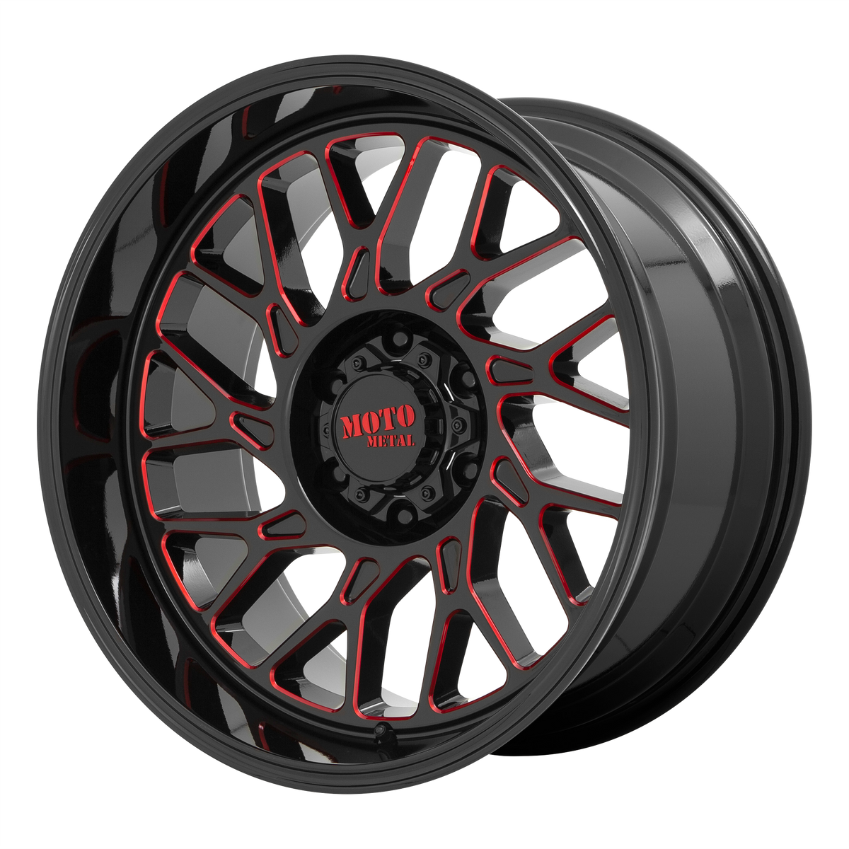 Moto Metal MO805 GLOSS BLACK MILLED W/ RED TINT