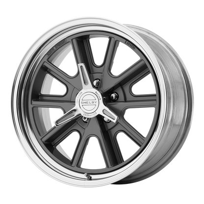 American Racing Vintage VN407 COBRA TWO-PIECE MAG GRAY CENTER POLISHED BARREL