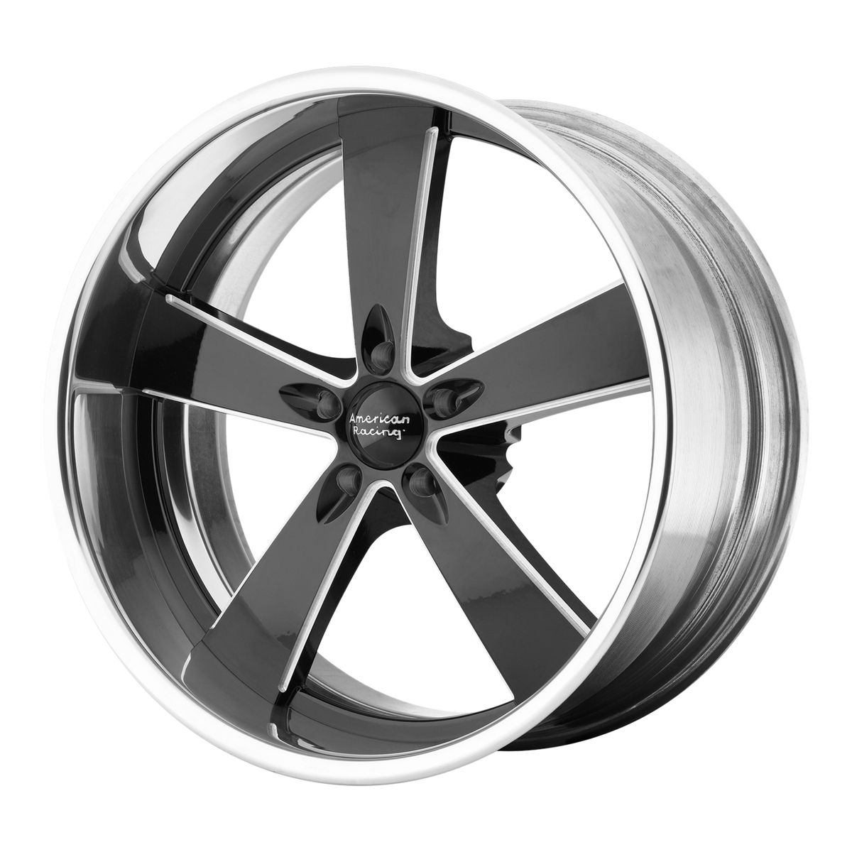 American Racing Vintage VN472 BURNOUT GLOSS BLACK MILLED W/ POLISHED BARREL
